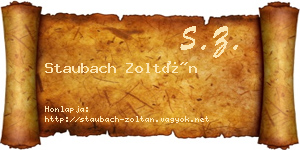 Staubach Zoltán névjegykártya