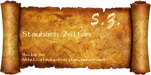 Staubach Zoltán névjegykártya