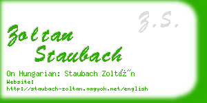 zoltan staubach business card